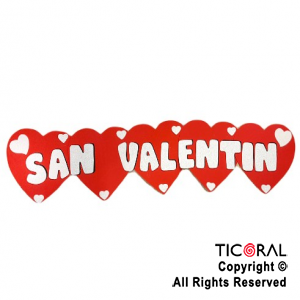 CARTEL SAN VALENTIN CON BRILLO 1MT x 23CM x 1